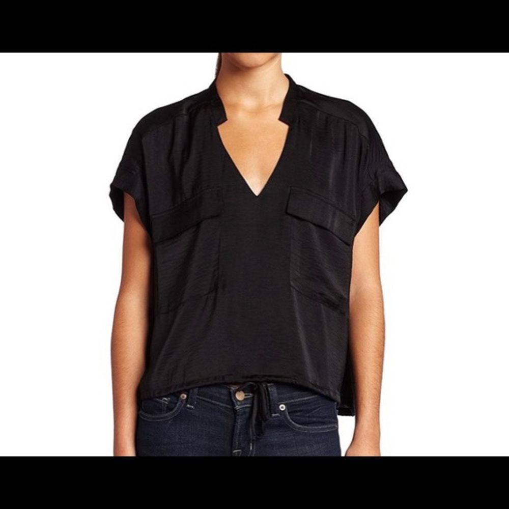 BCBG Cap Sleeve V-neck Shirt